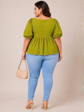 Pistachio Peplum Top