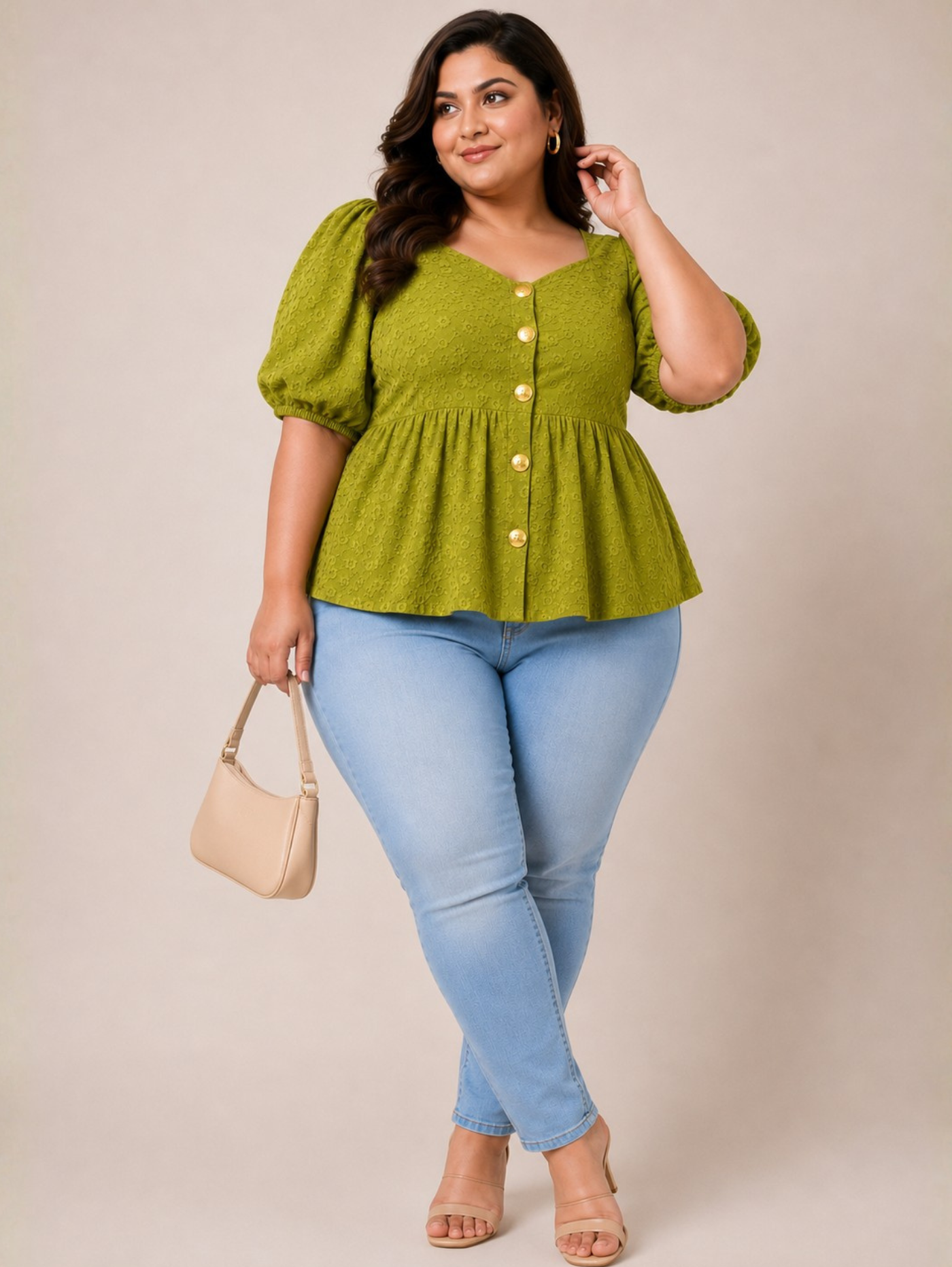 Pistachio Peplum Top