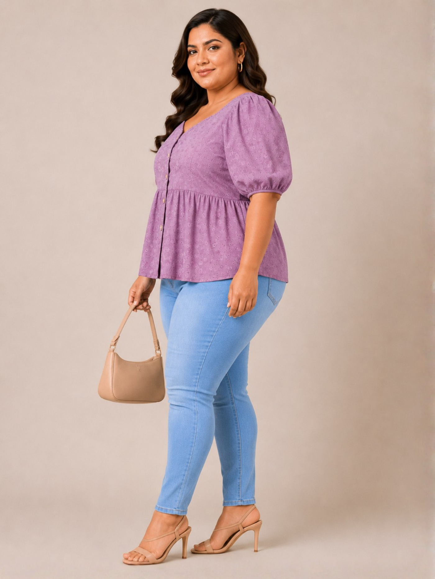 Lavender Peplum Top