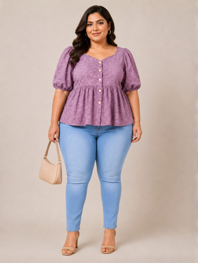 Lavender Peplum Top