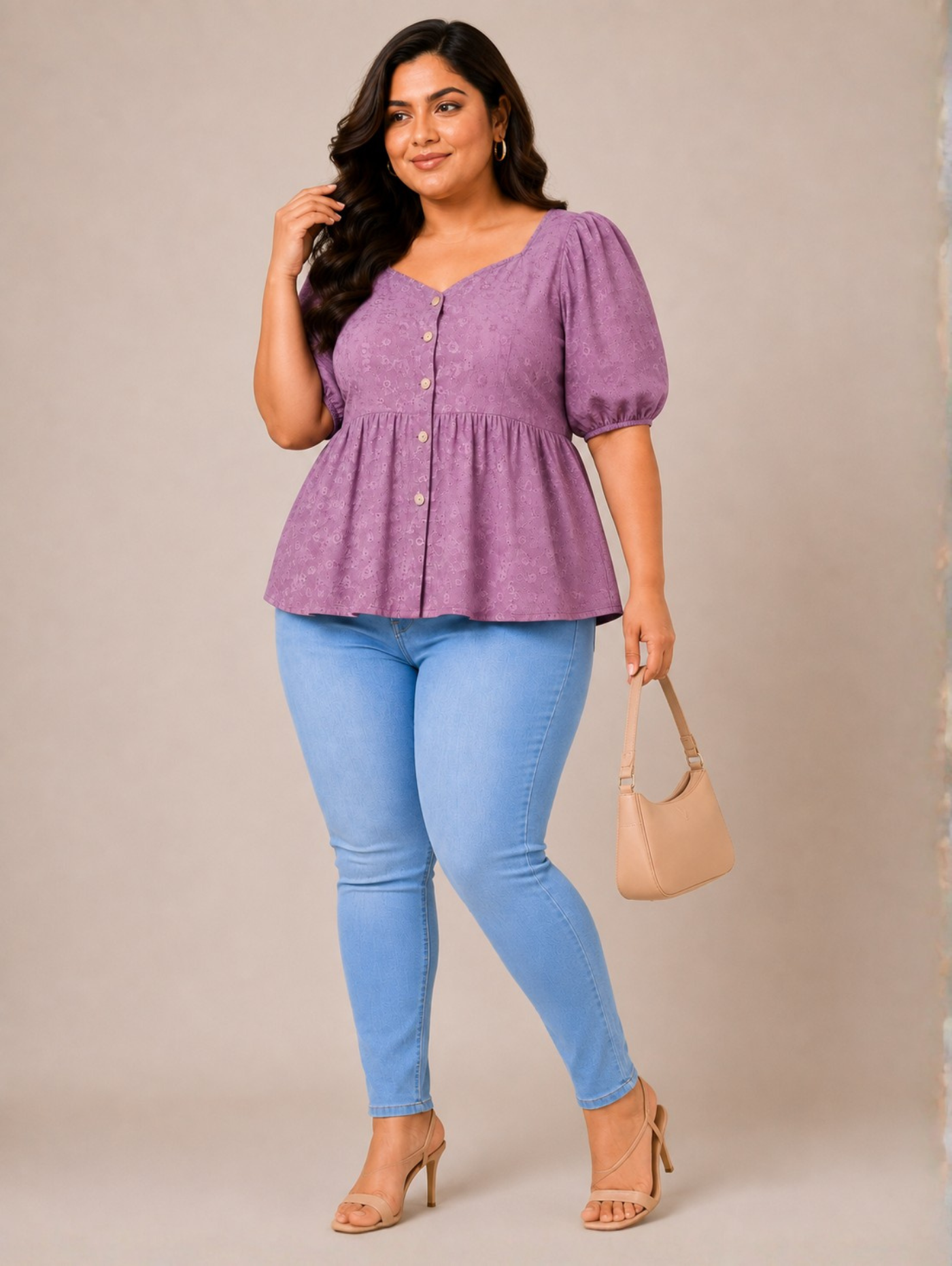 Lavender Peplum Top