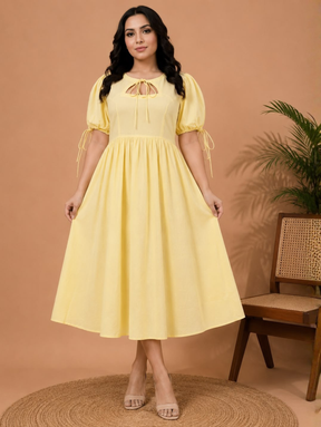 Pastel Yellow Midi Dress