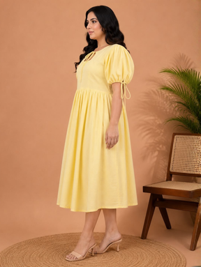 Pastel Yellow Midi Dress