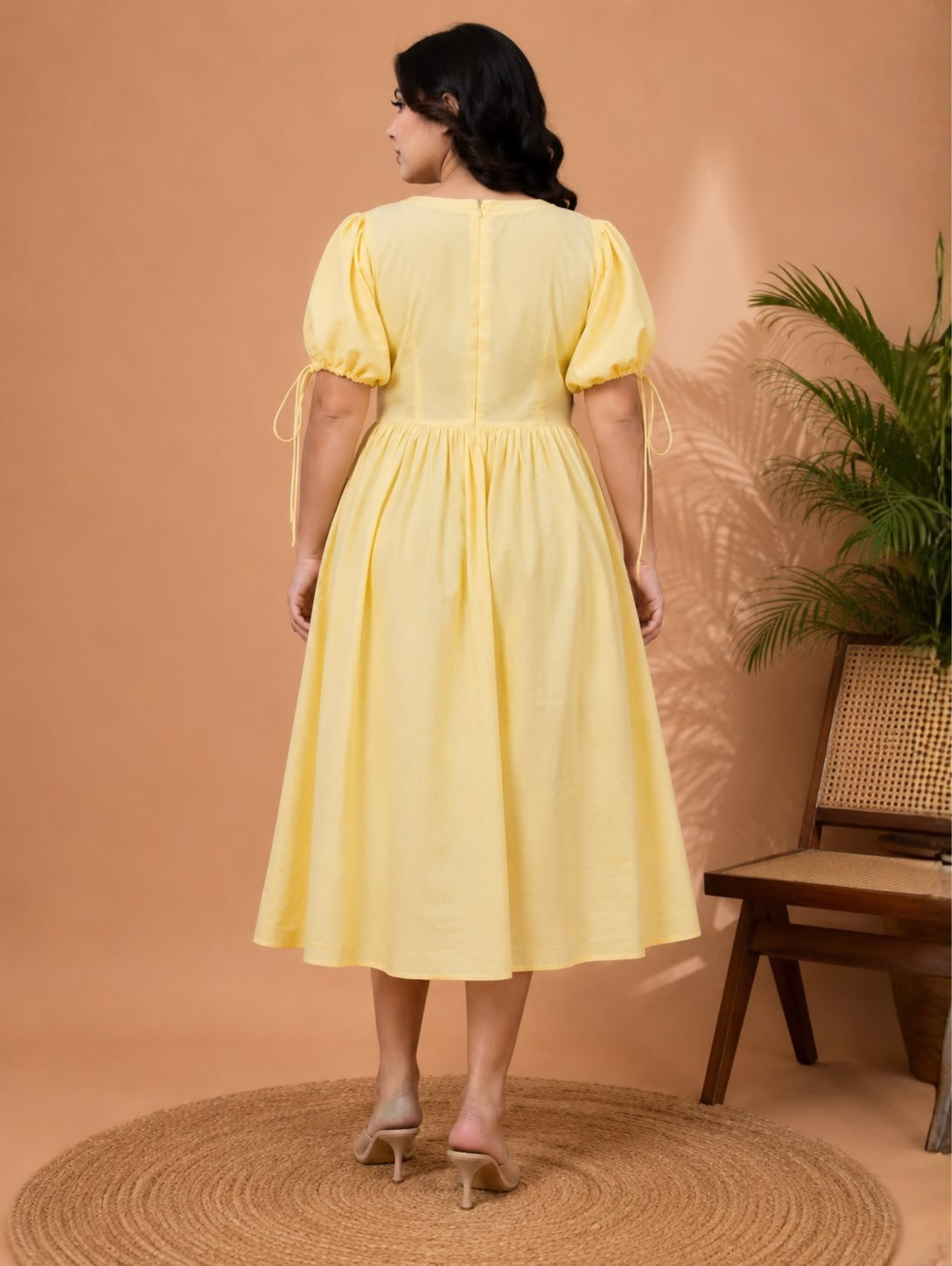 Pastel Yellow Midi Dress