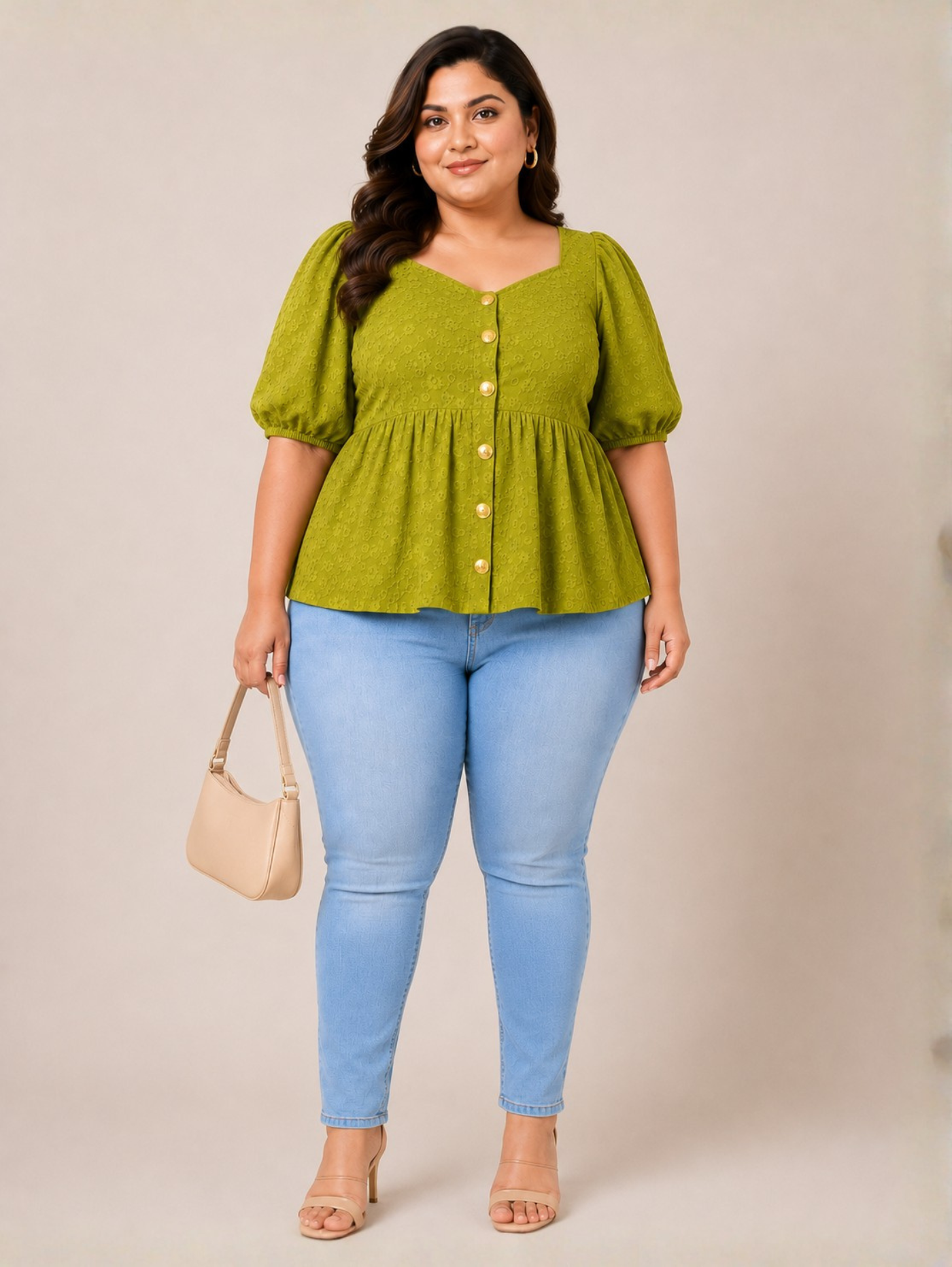 Pistachio Peplum Top