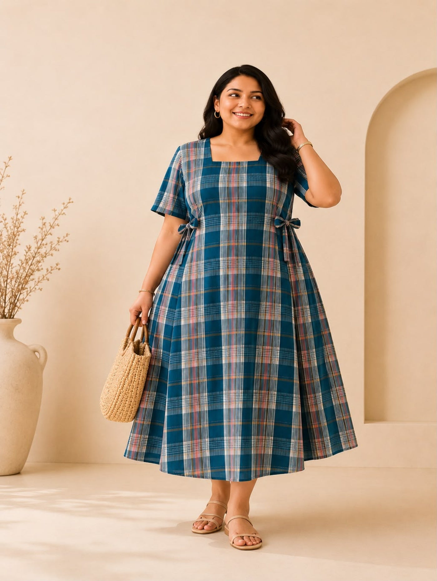 Curvy Cottage Midi Dress