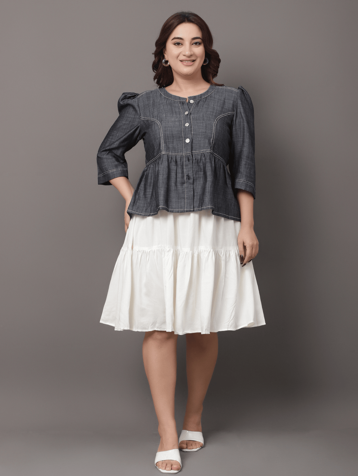 Denim Faded Set ( With Dress )