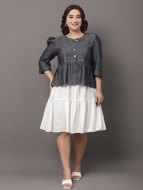 Denim Faded Set ( With Dress )