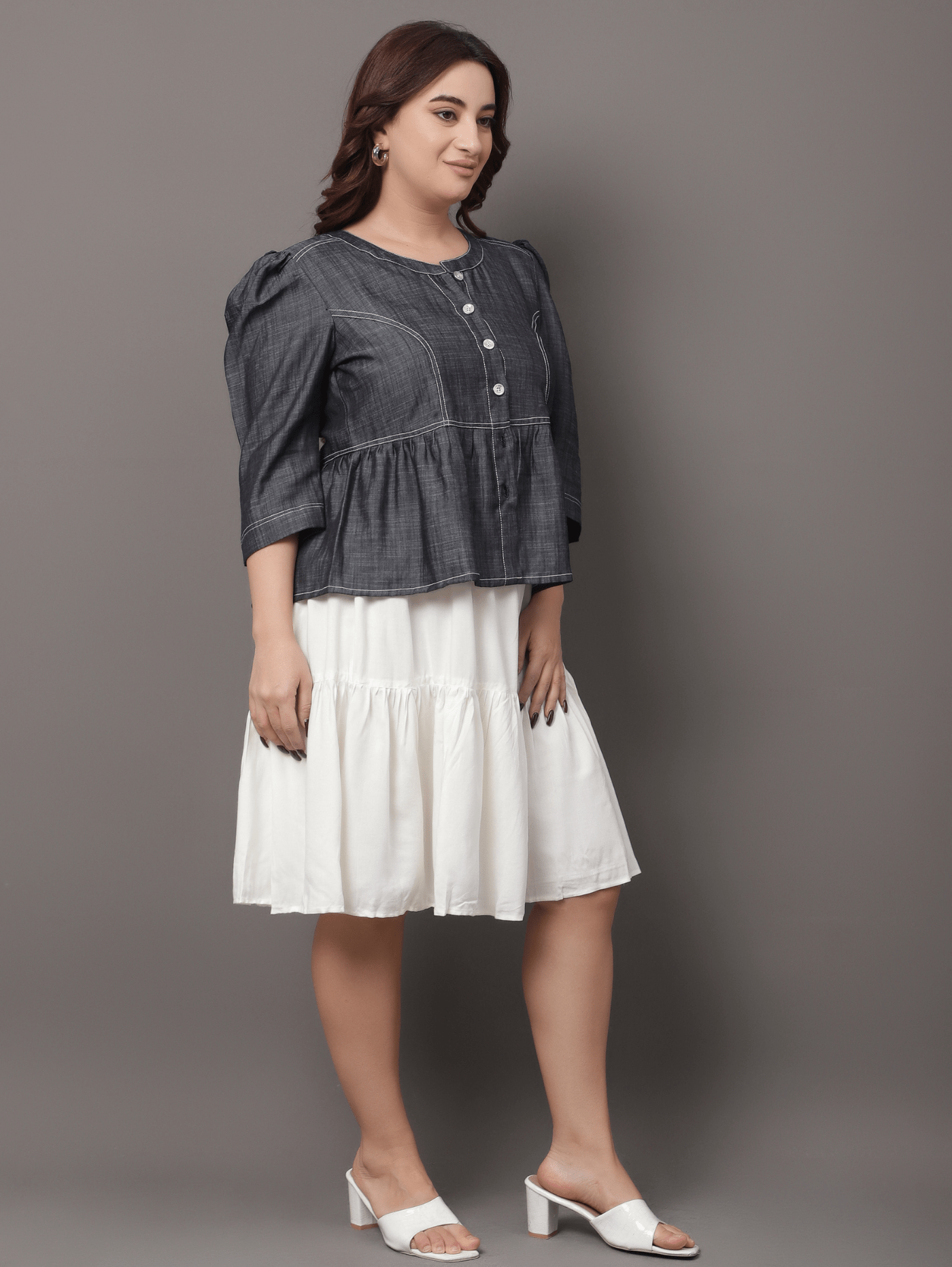 Denim Faded Set ( With Dress )