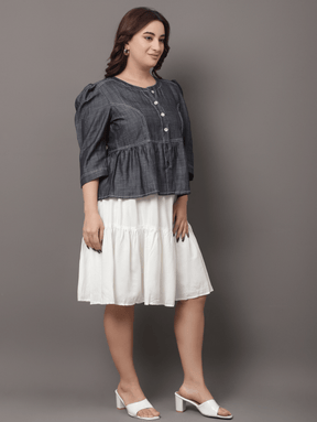 Denim Faded Set ( With Dress )