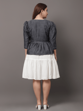 Denim Faded Set ( With Dress )