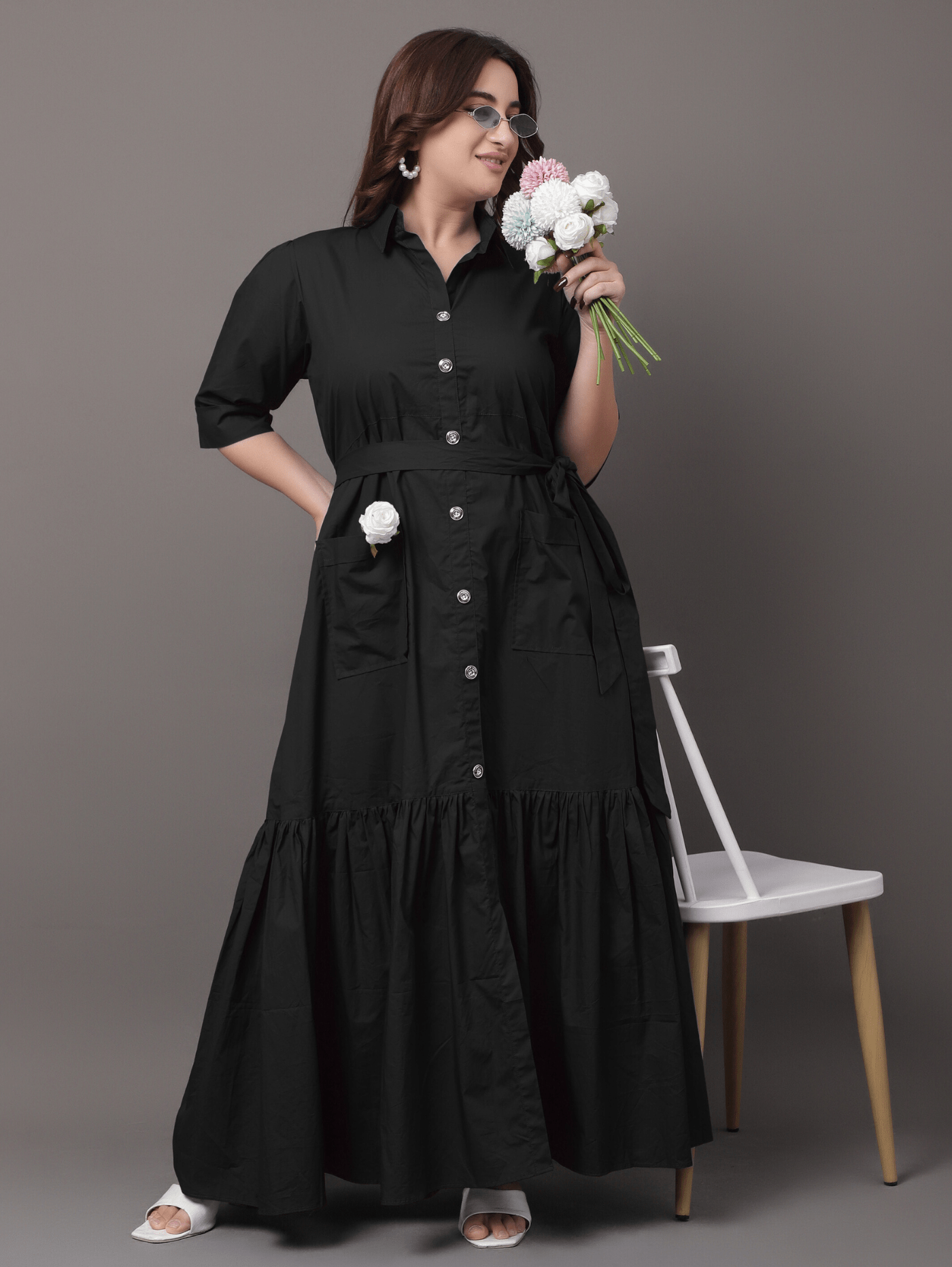 black preppy dress Black White strip preppy style dress DW845 XS