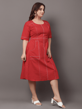 Red Seamline Dress