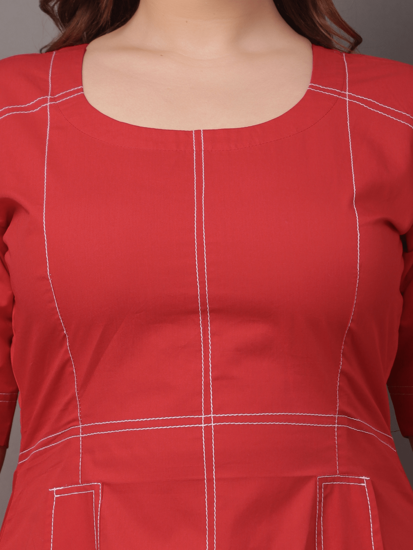 Red Seamline Dress