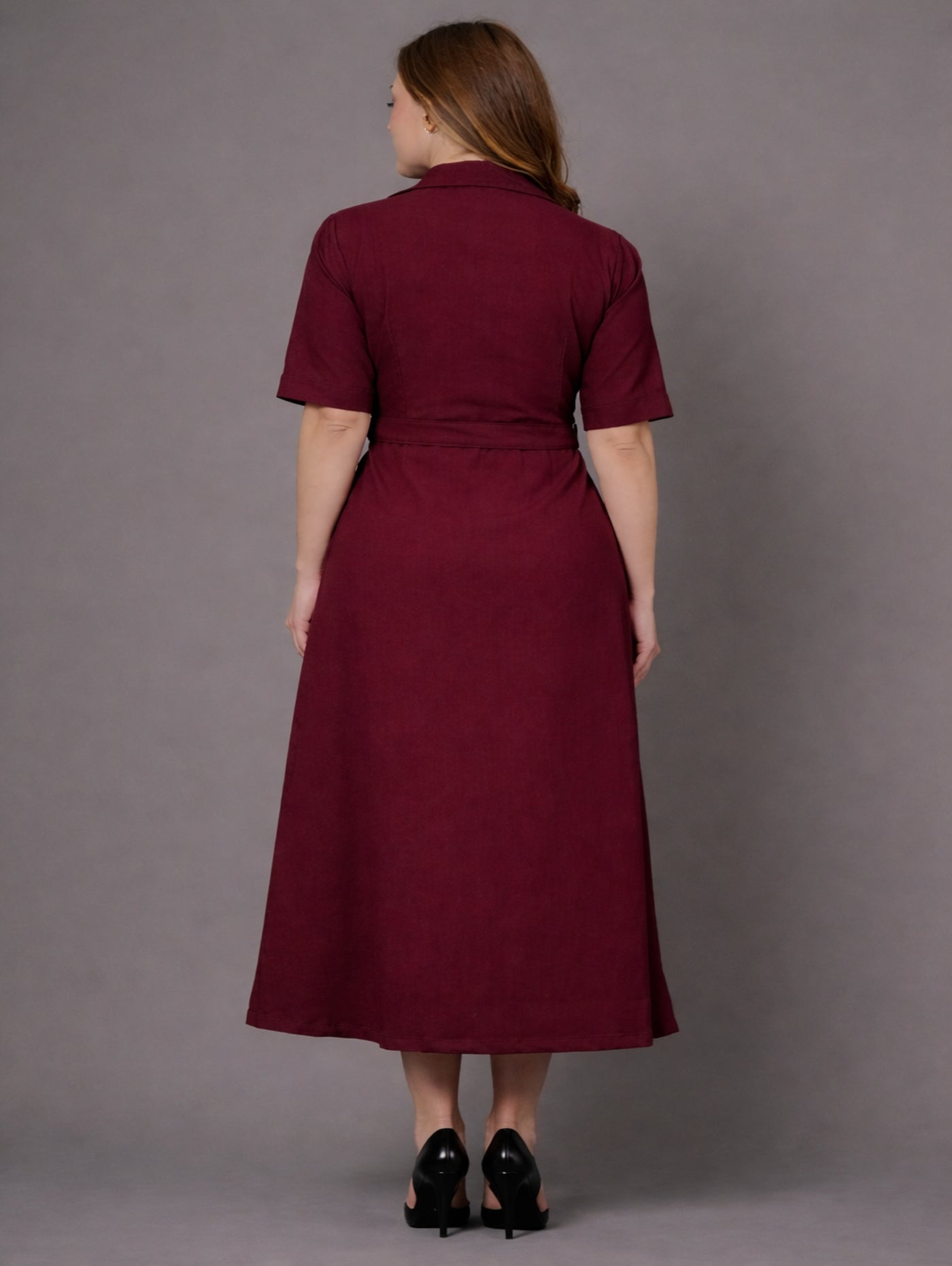 Burgundy Muse Shirt Dress
