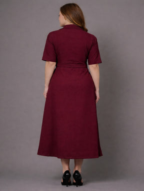 Burgundy Muse Shirt Dress